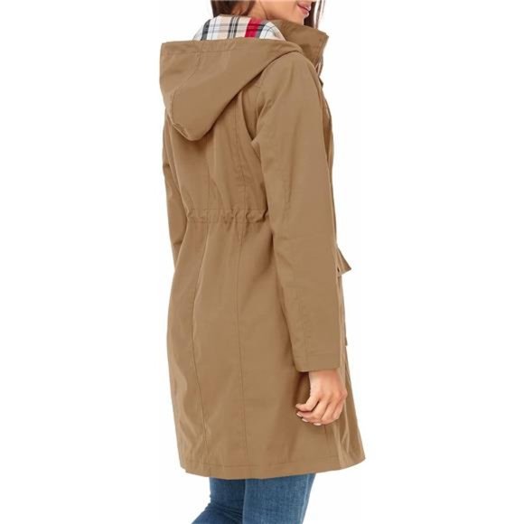 Waterproof Rain Jacket Lightweight Raincoat Hooded Windbreaker  For Women - Picture 3 of 7